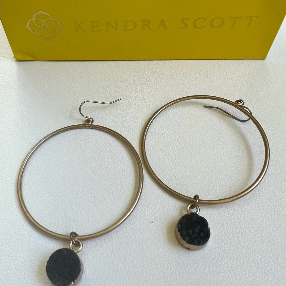 Kendra Scott Gold with Black Stone Earrings